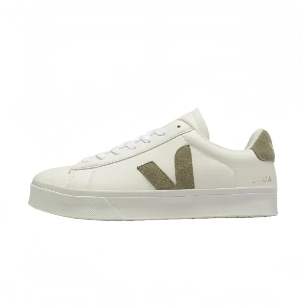 Veja Campo White and Olive Sneakers - 1