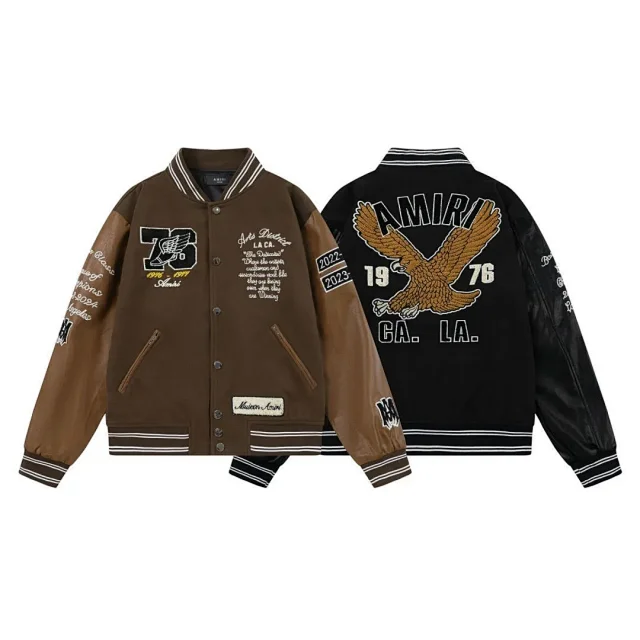 AMIRI Jackets Eagle Embroidered Varsity Jacket product detail image 2