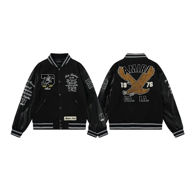 AMIRI Jackets Eagle Embroidered Varsity Jacket product detail image 3