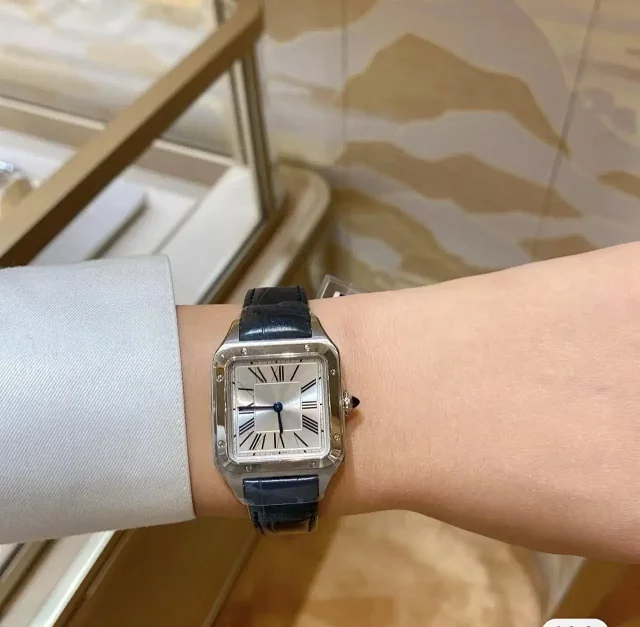 Unbranded Watches Square Roman Numeral Dial Watch with Croc-Embossed Strap product detail image 1