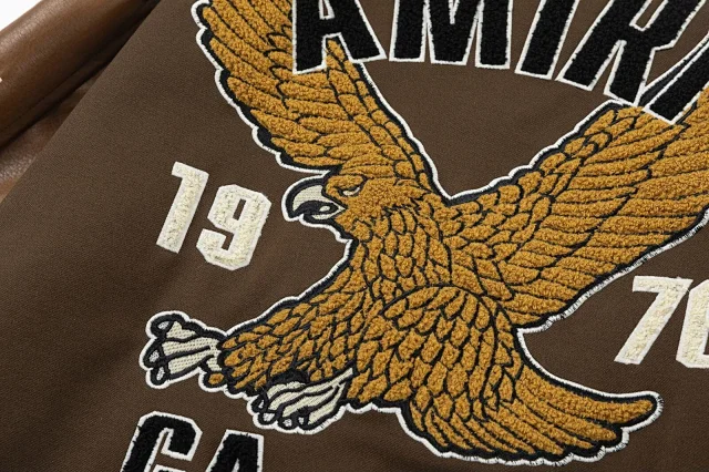 AMIRI Jackets Eagle Embroidered Varsity Jacket product detail image 12
