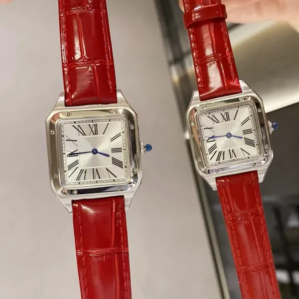 Cartier Santos-Dumont Red Alligator Strap Watch Watches - 1