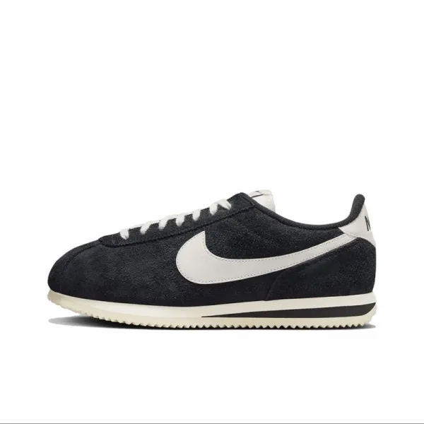 Nike Cortez Black and White Suede Sneakers - 1