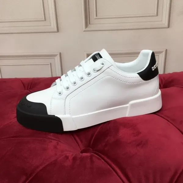 Dolce & Gabbana DG Bicolor Leather Sneakers White / Black - 1