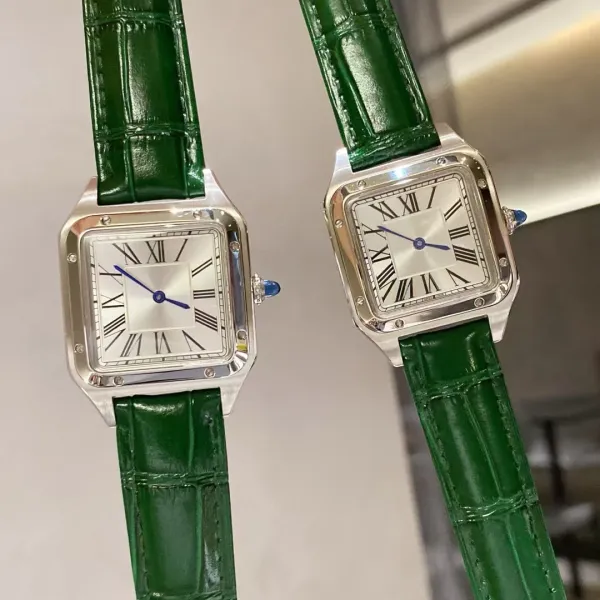 Cartier Santos-Dumont Green Alligator Strap Watch Watches - 1