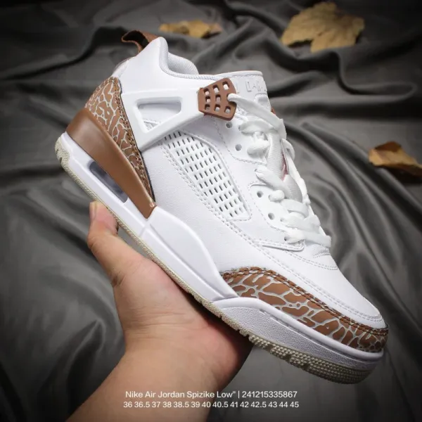 Air Jordan Spizike Low White Elephant Print Sneakers Basketball Shoes - 1