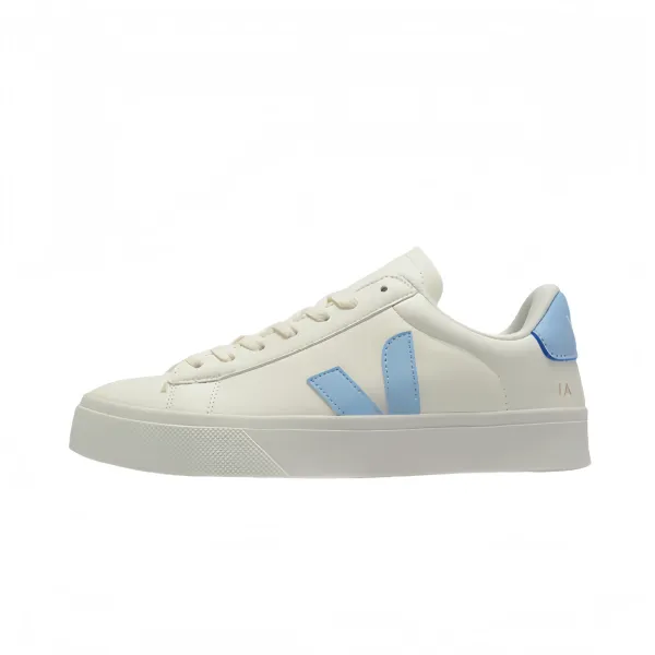 Veja V-10 Low White and Sky Blue Sneakers - 1