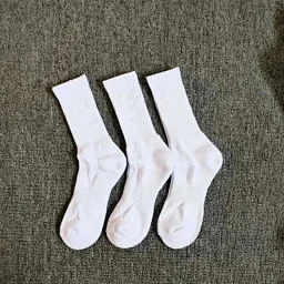 thumbnail for High quality! Solid color high towel bottom sports socks are odor-proof and breathable and sweat-wicking, and the size fits size 40-45
