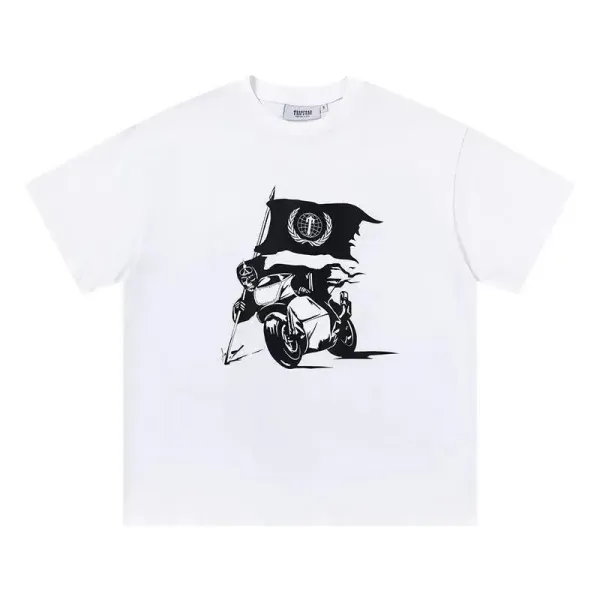 Trapstar Tra Star Blue Print White T-Shirt - 36