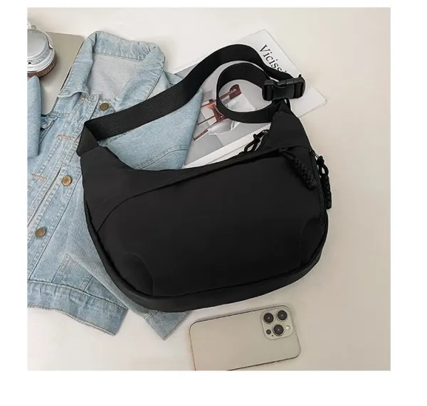 Design Minimalist Black Hobo Crossbody Bag - 40