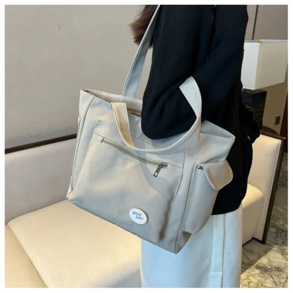 Design Good Luck! Tote Bag Beige Handbag Tote Bag - 19
