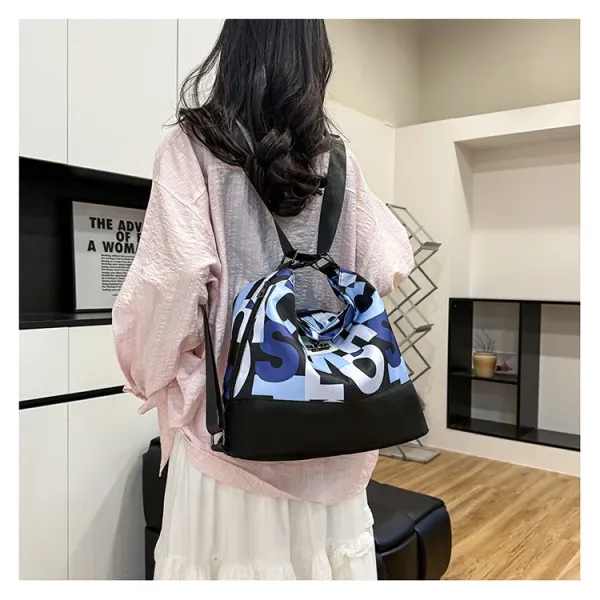 Design Bufan Collection Letter Print Navy Blue Shoulder Bag Shoulder Bags - 31