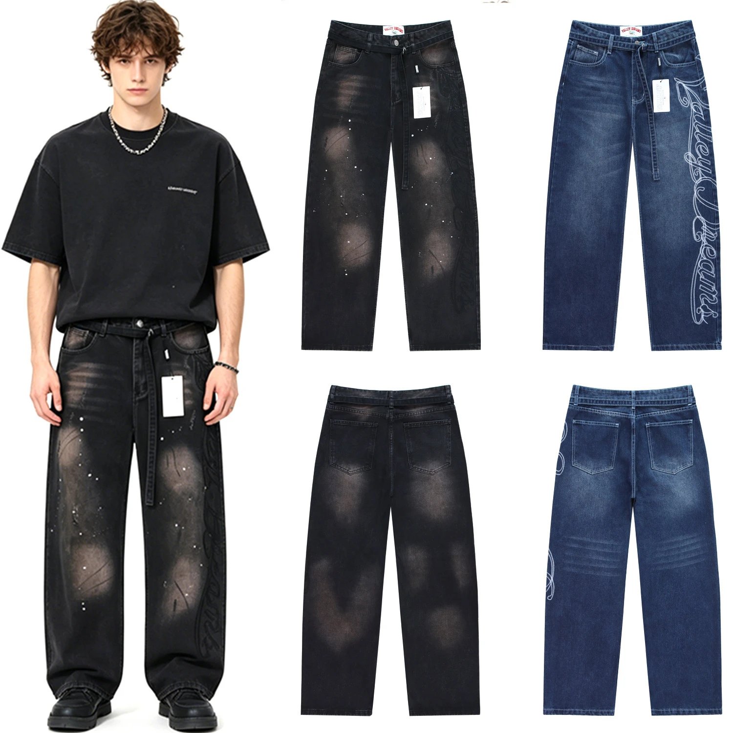 Vale Forever Embroidered Distressed Wide Leg Pants photo 5