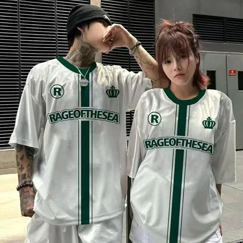 Rage of the Sea Jersey White Green Sporty Oversized