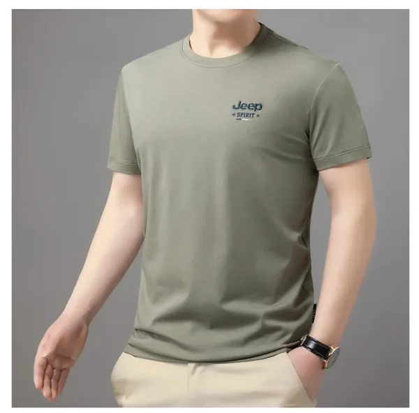 Design Jeep Spirit Classic Fit Crew Neck T-Shirt Brown T-Shirts - 19