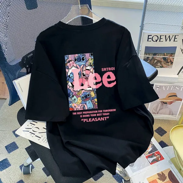 Lee x Disney Stitch Graphic Print Oversized T-Shirt White - 12