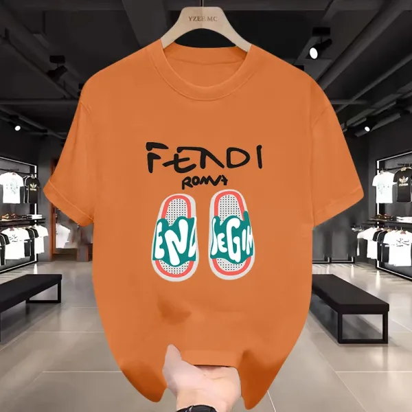 Fendi Roma Slides Graphic T-Shirt Black - 6