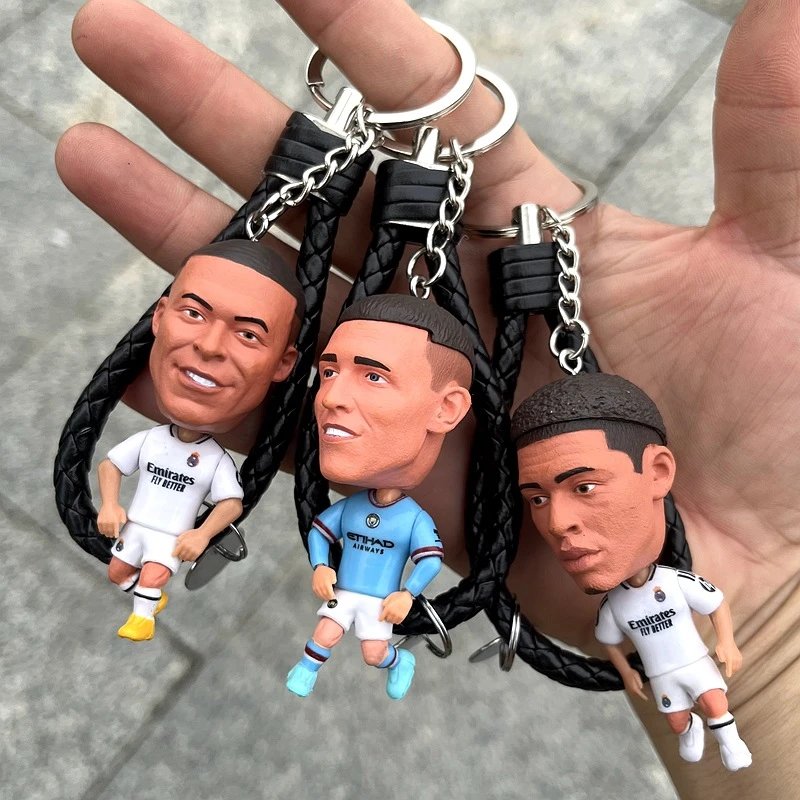 Design PVC Football Player Keychain Set Multicolor Accessories - 2