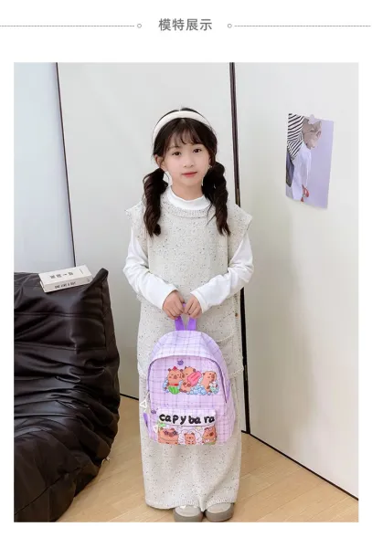 Design Capypara Capybara Print Mini Backpack Blue Mini Backpack - 12
