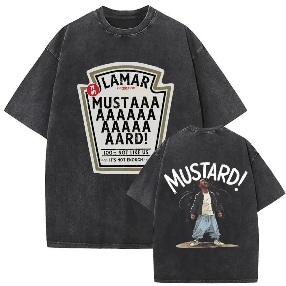 Design Lamar Mustard Bottle Graphic Oversized T-Shirt Black T-Shirts - 53