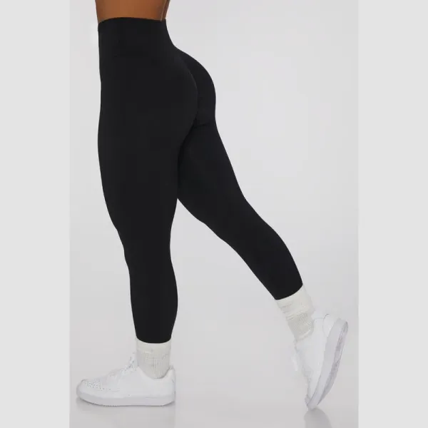 Design Black High-Waisted Sculpting Leggings with White Chunky Sneakers Leggings - 1