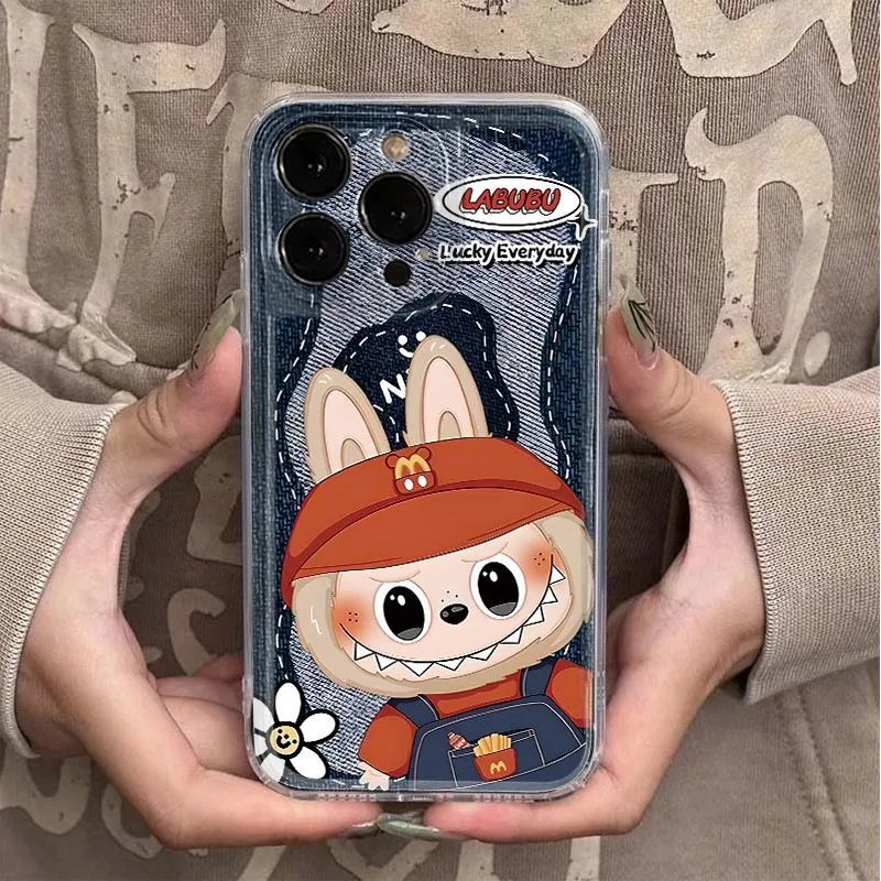 Design LAEUEU Denim Print Cartoon Bunny Phone Case - 8