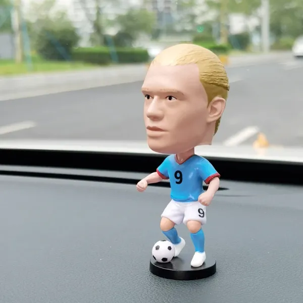 Design Soccer Player Bobblehead Figurine Blue and White Accessories - 1