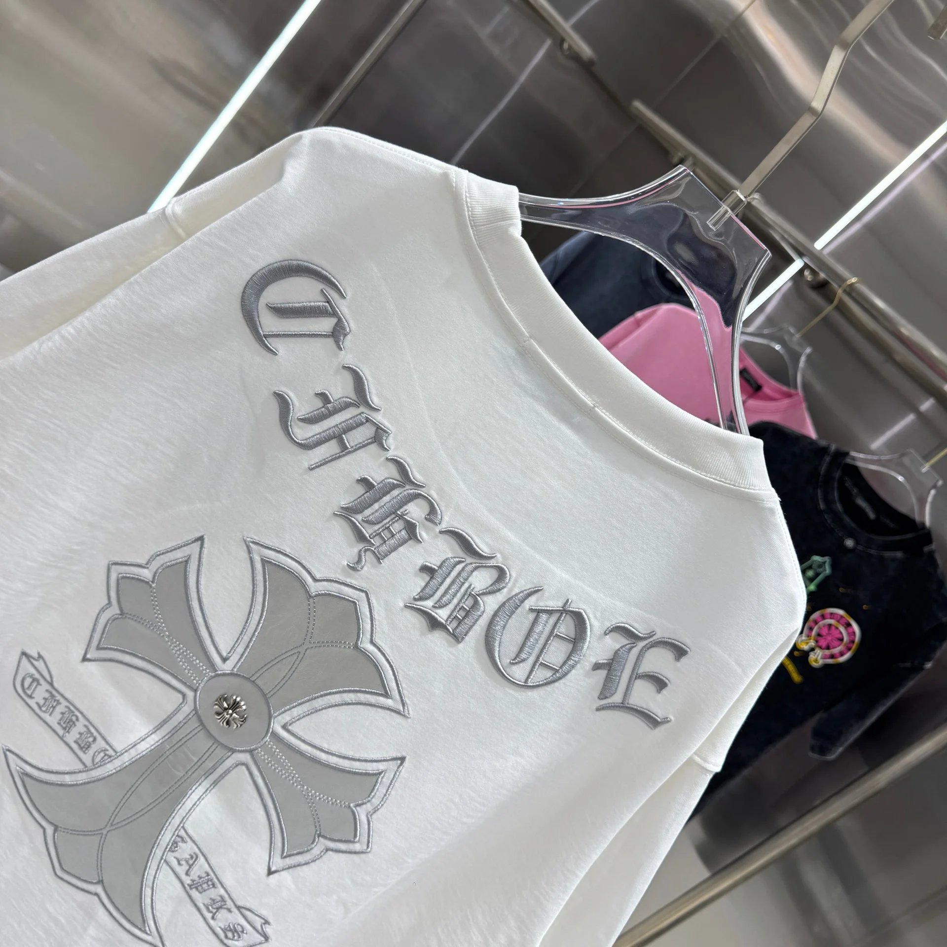 Chrome Hearts Cross Embroidered Black T-Shirt - 7