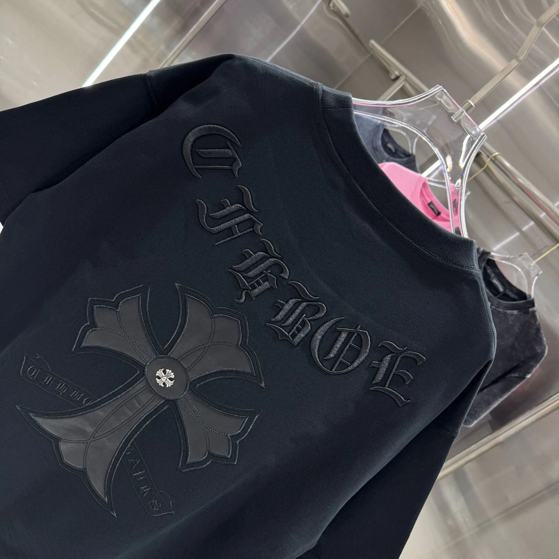Chrome Hearts Cross Embroidered Black T-Shirt - 16