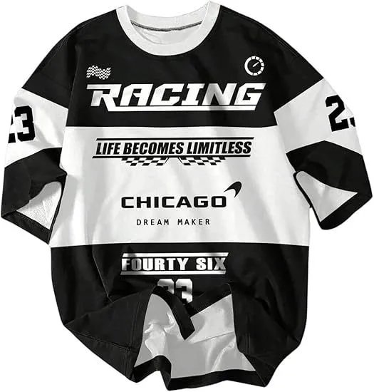 Design Chicago Racing 23 Fearless Black Oversized T-Shirt T-Shirts - 18