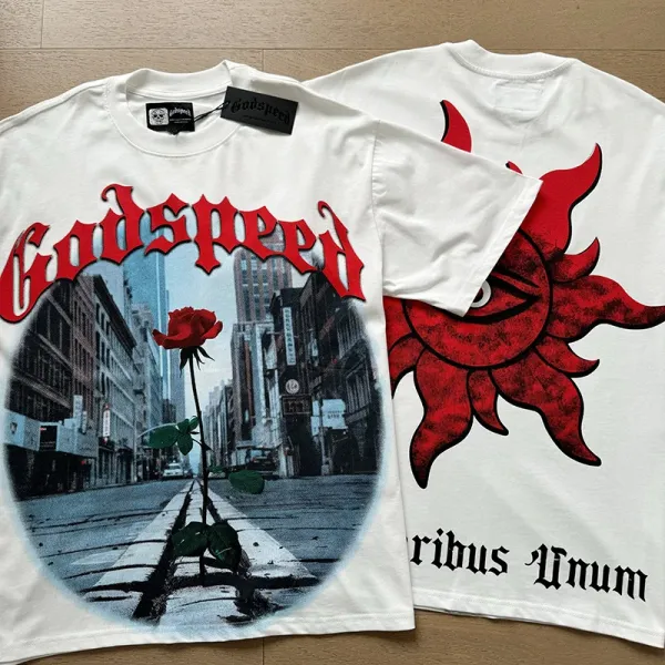 Godspeed Skull Graphic Beige T-Shirt - 28