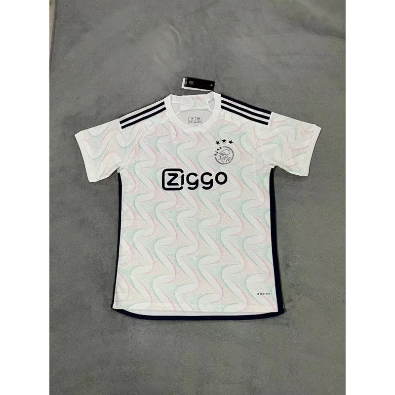 Ajax Amsterdam 2023-24 Third Jersey White Wavy Pattern Football Jersey