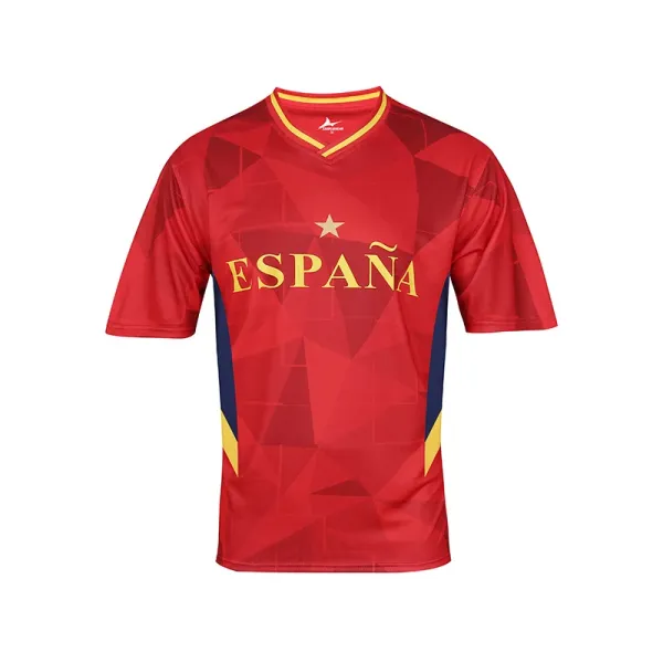 Design Spain National Team Inspired Jersey Red Jersey - 1