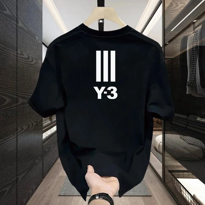 Adidas Y-3 Three Stripe Logo Black T-Shirt