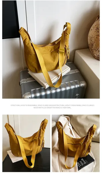 Design Hobo Bag Blue Minimalist Shoulder Bag - 23