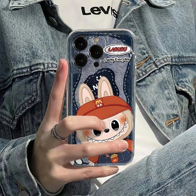 Design LAEUEU Denim Print Cartoon Bunny Phone Case - 12