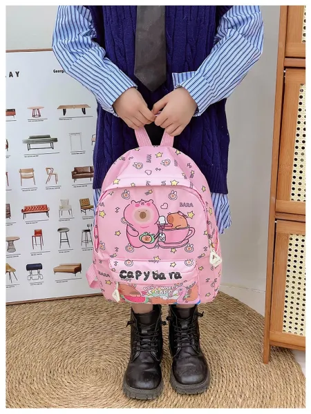 Design Capypara Capybara Print Mini Backpack Blue Mini Backpack - 19