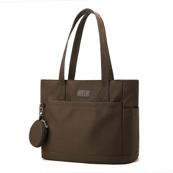 Design Tote Bag Olive Green Nylon Handbag with Detachable Coin Purse - 1