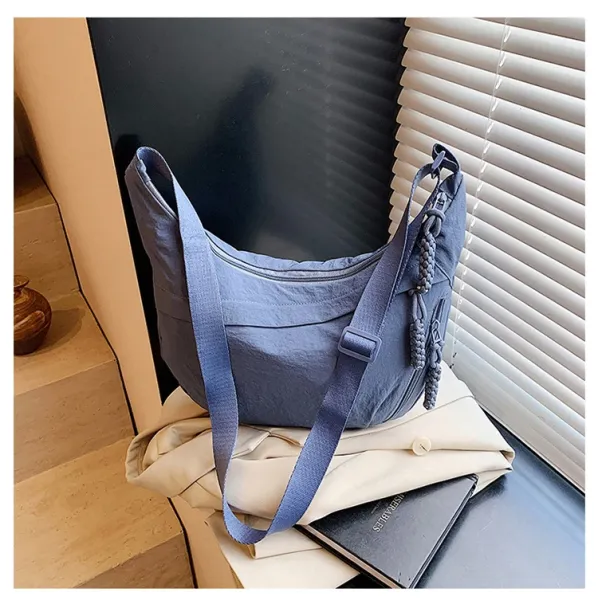 Design Hobo Bag Blue Minimalist Shoulder Bag - 32