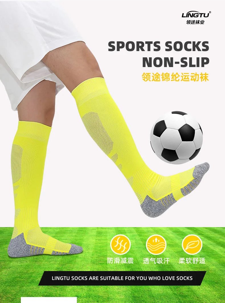 Design Performance Knee-High Socks Neon Green / Gray Socks - 6
