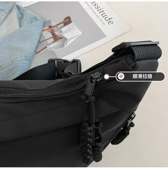Design Minimalist Black Hobo Crossbody Bag - 8