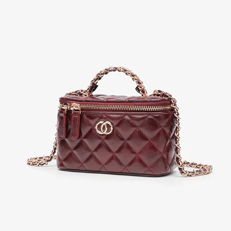 Chanel Mini Vanity Case Off-White Quilted Chain Bag - 25