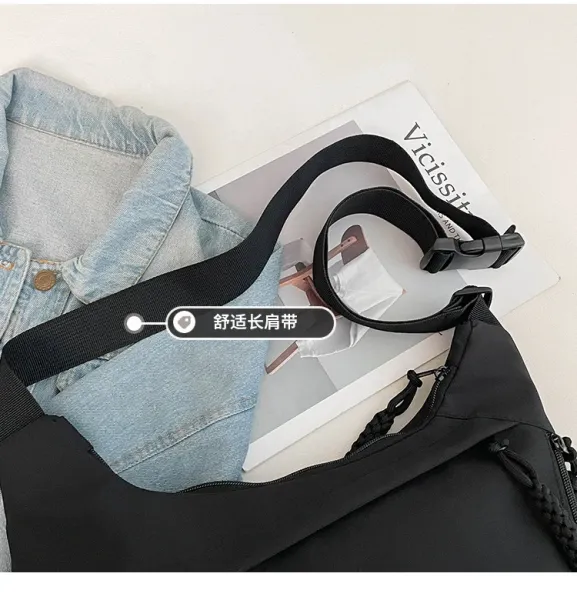 Design Minimalist Black Hobo Crossbody Bag - 9