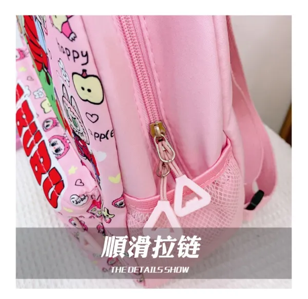 Design Labubu Pink Gingham Cartoon Print Mini Backpack - 6