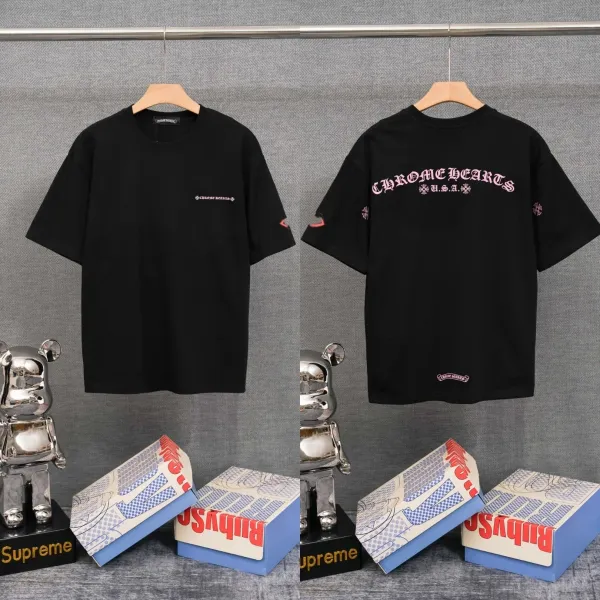 Chrome Hearts American Flag Graphic T-Shirt Black - 41