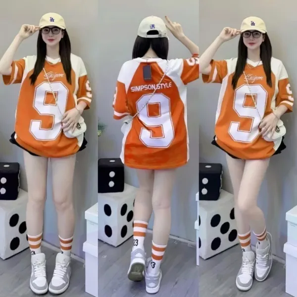 Design Oversized Basketball Jersey Gray White Number 9 T-Shirt - 2
