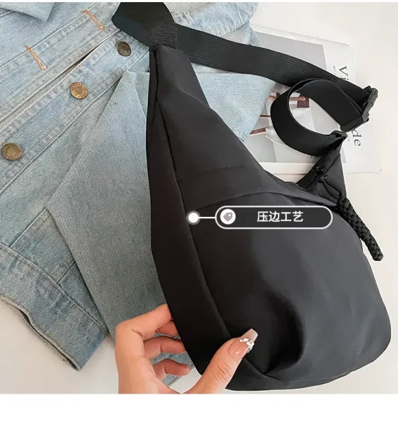 Design Minimalist Black Hobo Crossbody Bag - 12