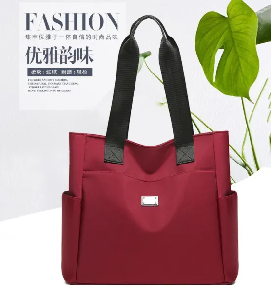 Design Tote Bag Teal with Black Straps Handbag - 8