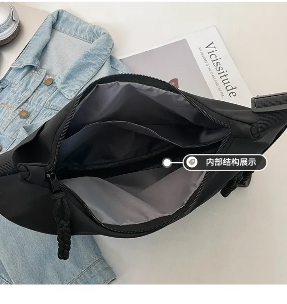 Design Minimalist Black Hobo Crossbody Bag - 13