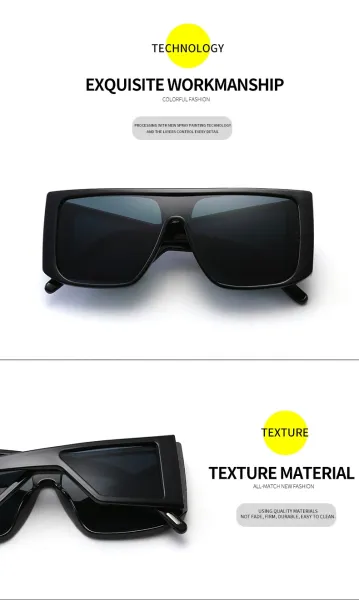 Design C3 Black / Yellow Oversized Shield Sunglasses Eyewear - 7